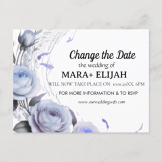 Tarjeta de boda elegante para cambiar la fecha