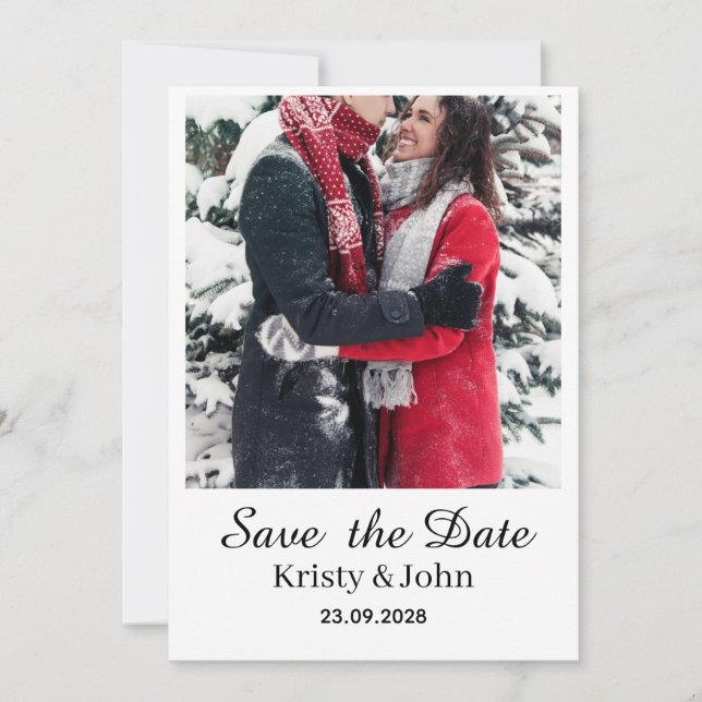 Tarjeta de Boda Elegante para Guardar la Fecha (Anverso)