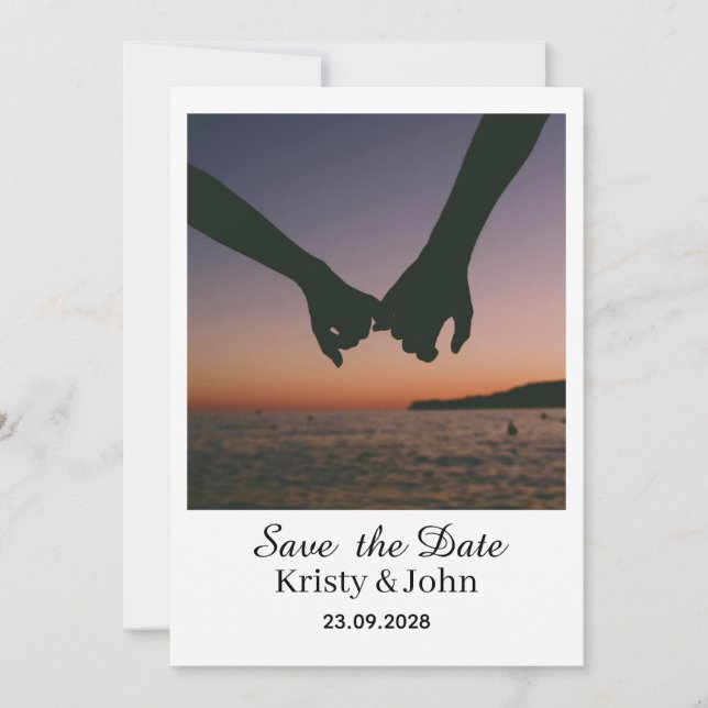 Tarjeta de Boda Elegante para Guardar la Fecha (Anverso)