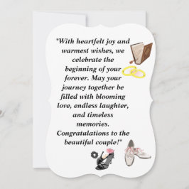 Tarjeta de boda elegante: tacones negros chic con 