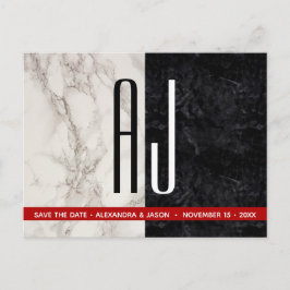 Tarjeta de boda en blanco y negro para guardar la 