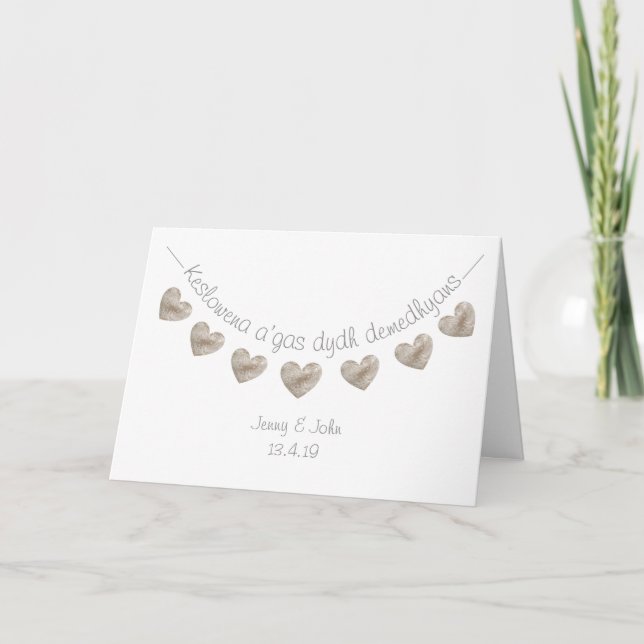 Tarjeta de boda en idioma cornualés (Anverso)