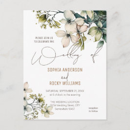 Tarjeta de boda floral de flores silvestres lindas