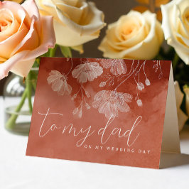 Tarjeta de boda floral de terracota – Para mi papá