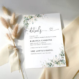Tarjeta de Boda floral Eucalyptus Gold