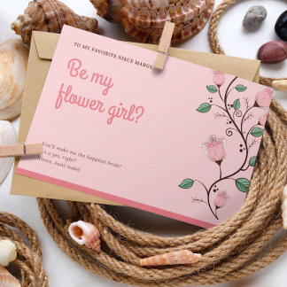 Tarjeta de Boda Floral Flower Girl