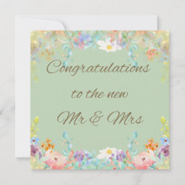 Tarjeta de boda floral moderna elegante