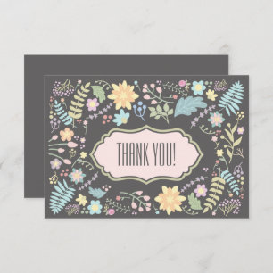 Tarjeta de Boda floral rosa gris Rubor