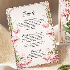 Tarjeta de Boda floral rosa y dorada de Rubor