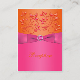Tarjeta de Boda floral rosa y Naranja