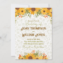 Tarjeta de boda floral simple