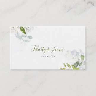 Tarjeta de Boda floral verde Leafy