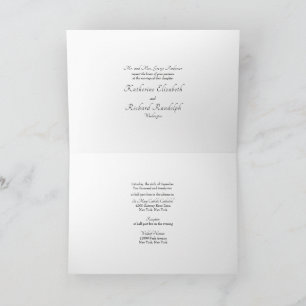 Tarjeta de Boda Formal de Padres de la Novia Blanc