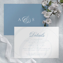 Tarjeta de Boda formal Dusty Blue