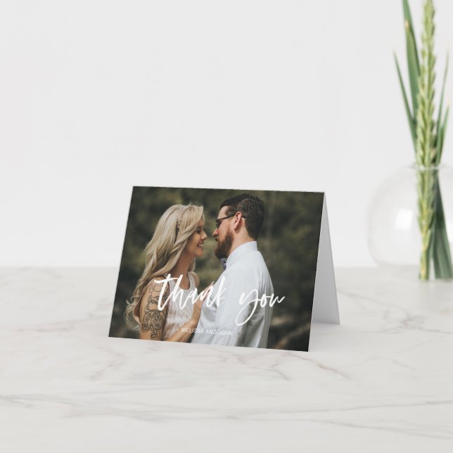Tarjeta de Boda fotográfico de agradecimiento (Anverso)