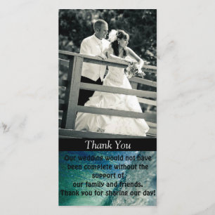Tarjeta de Boda fotográfico de agradecimiento a su