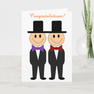 Tarjeta de Boda gay Bowtie Grooms Gay