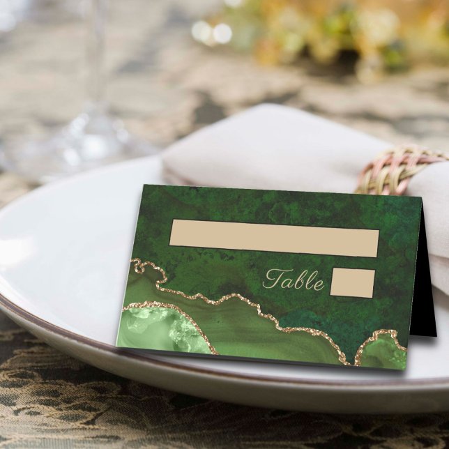 Tarjeta de Boda Gold Green Agate (Subido por el creador)