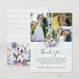 Tarjeta de Boda Gracias al Sur de Algodón Country