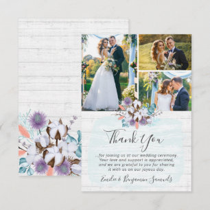 Tarjeta de Boda Gracias al Sur de Algodón Country