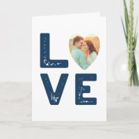 Tarjeta de boda Gráfica Minimalista Corazón con Fo