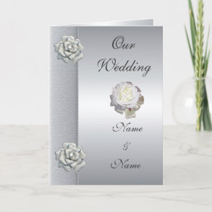 Tarjeta de Boda Guardar la Fecha Gris Plateado