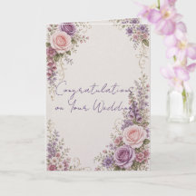Tarjeta de boda hermosa para novia y novio