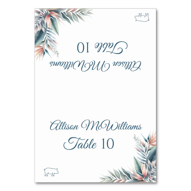 Tarjeta de boda-Icono de sueño tropical-cerdo- (Anverso)