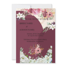Tarjeta de Boda India con Borde Floral