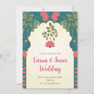 Tarjeta de boda india Invitaciones hindúes digital