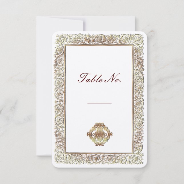 Tarjeta de boda india roja - Tarjeta de lugar (Anverso)