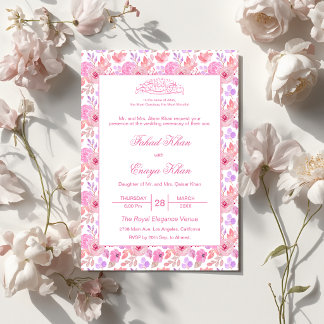 Tarjeta de Boda Islámica Musulmana Nikkah Floral R