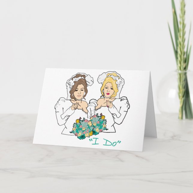 Tarjeta de Boda lesbiana (Anverso)
