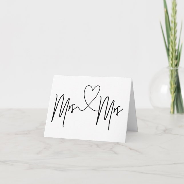 Tarjeta de Boda Lésbica de la Sra. Wedding Day Car (Anverso)