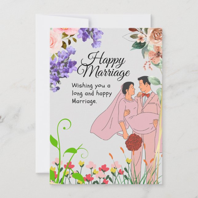 tarjeta de Boda matrimonial feliz (Anverso)