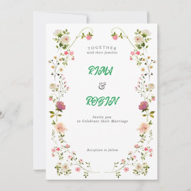 tarjeta de boda matrimonio (Anverso)