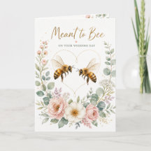 Tarjeta de Boda Meant to Bee – Acuarela Romántica