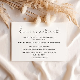 Tarjeta de boda Minimalist Love es paciente