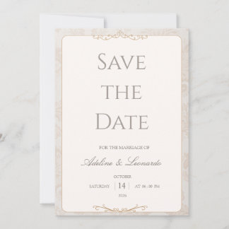 Tarjeta de boda minimalista elegante para guardar