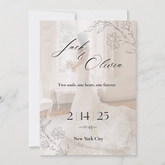 Tarjeta de boda moderna (Anverso)
