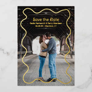 Tarjeta de boda moderna con garabato simple para g
