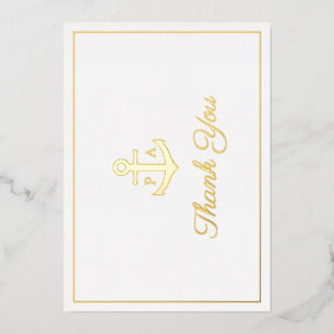 Tarjeta de Boda naumático monograma de oro