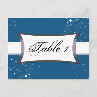 Tarjeta de Boda Número de Tabla - Noche Azul Estel