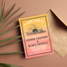 Tarjeta de Boda Océano de destino Sunshine Beach