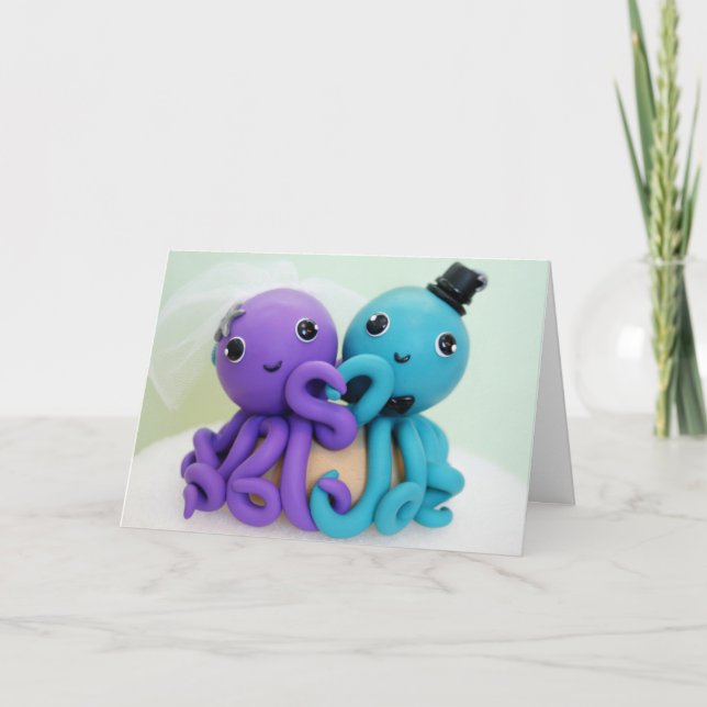 Tarjeta de Boda Octopus Love (Anverso)
