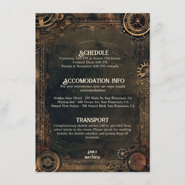 Tarjeta de Boda para asuntos relacionados con Stea (Anverso)