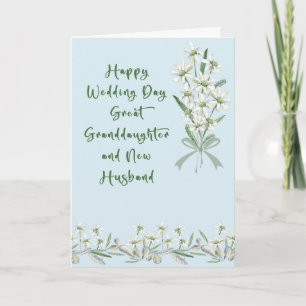 Tarjeta de boda para bisnieta y esposo