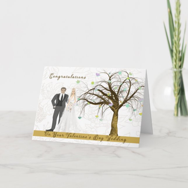 Tarjeta de boda para Boda El día de San Valentín (Anverso)