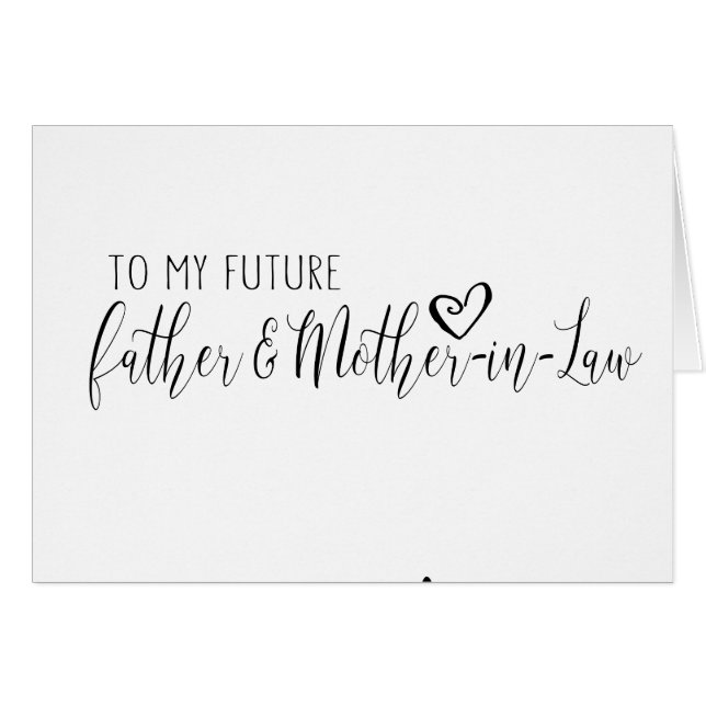 Tarjeta de boda para el futuro Padre y suegra (Anverso (Horizontal))
