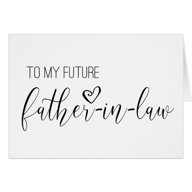 Tarjeta de boda para el futuro suegro (Anverso (Horizontal))